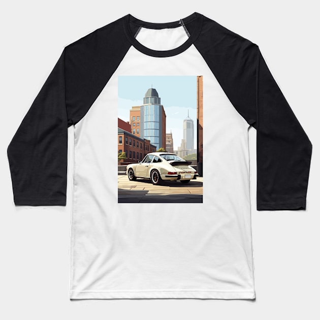 Cream German Classic Sports Car Poster Baseball T-Shirt by VENZ0LIC